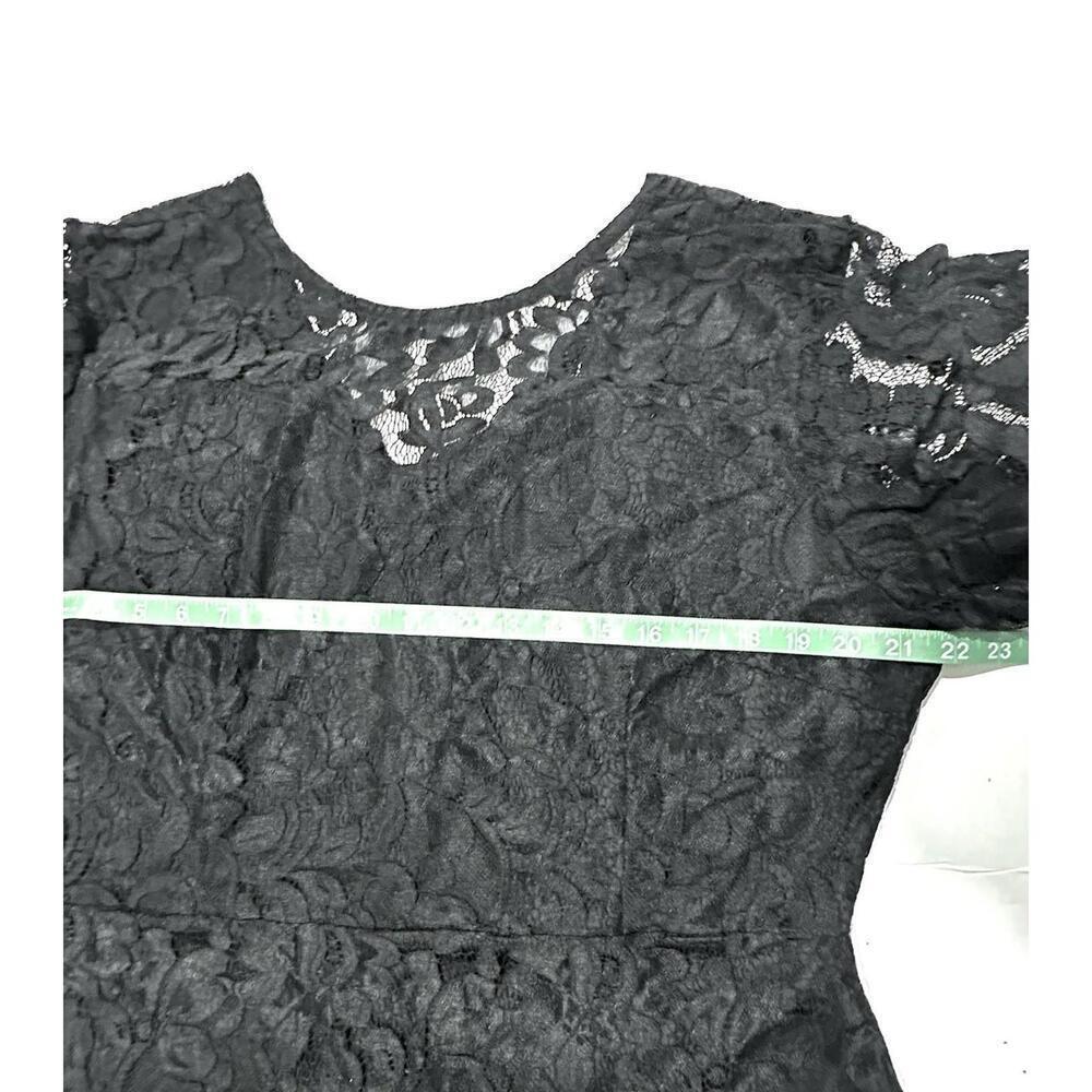 MSLG Black Lace Wedding Guest Dress Short V-Back Zipper Closure Women's XXL -NEW - Picture 8 of 9